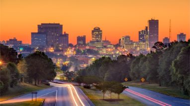 Road in South Carolina at sunset