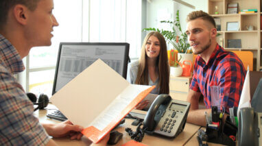 couple with insurance agent