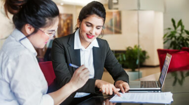 insurance agent working with customer